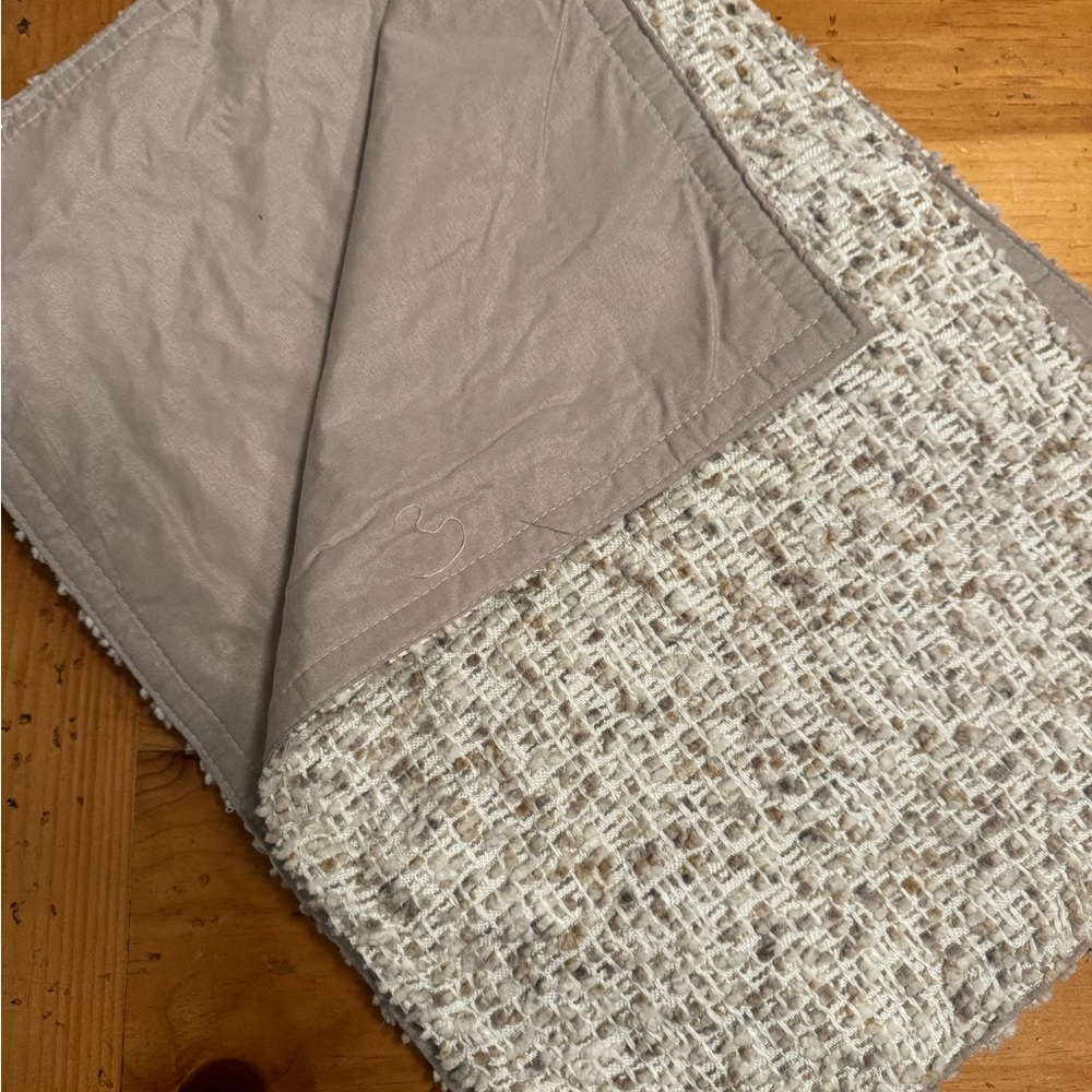 Elegant Cream and Tan Textured Throw Blanket